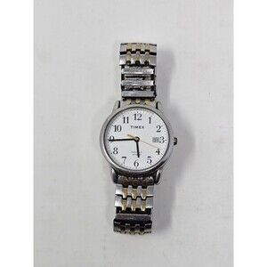 Vintage Timex Indiglo WR30m Date White Dial Quartz Men's Watch Runs